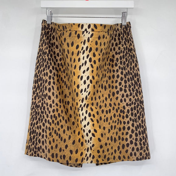 women Michael Kors Cheetah Print Mini Brown Black Skirt 10P
