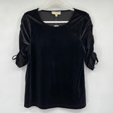 women Moulinette Soeurs - Anthro NWT Velvet Blouse Black Knit Top S
