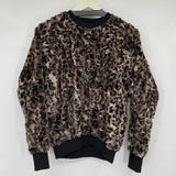 women Spirit Hoods Cheetah Ultra Soft Faux Fur Brown Tan Black Sweater XXS
