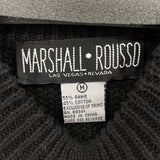 women Marshall Rousso Vintage Abstract Knit Black White Sweater M
