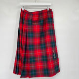 women Al Jean Vintage Wool Pleated Plaid Red Green Blue Skirt M