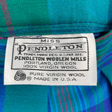 women Pendleton Vintage Wool Plaid Pencil Blue Teal Pink Skirt M