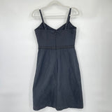women Gap Pintucked Cotton Sundress Black Dress 10