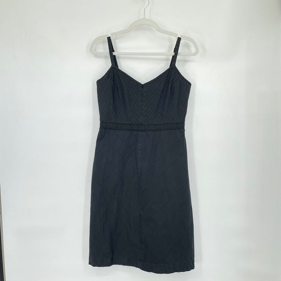 women Gap Pintucked Cotton Sundress Black Dress 10