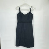 women Gap Pintucked Cotton Sundress Black Dress 10