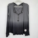 women We the Free Cozy Up Henley Gray Ombre Knit Top S