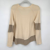 women We the Free Diamond Dozen Waffle Knit Thermal Cream Tan Knit Top S