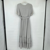 women Baltic Born White Embroidered Wrap Frost Blue Dress XS