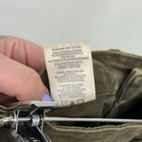 women Hidden Wide Leg Frayed Hem Olive Green Jeans 25/0