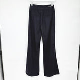 women Paige Pleated Flare Trousers Navy Blue Pants 25/0