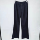 women Paige Pleated Flare Trousers Navy Blue Pants 25/0