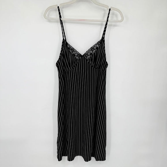 women Apt 9 Striped Nightgown Black White Intimates/Sleepwear M