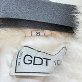 women GDT Too Vintage Rabbit Fur Bomber White Coat S