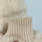 women GDT Too Vintage Rabbit Fur Bomber White Coat S