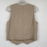 women A New Day NWT Linen Blend Vest Tan Woven Top M