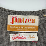 men Jantzen Wool Cardigan Taupe Vintage XL