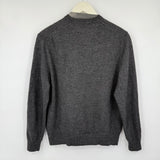 women Club Room Merino Blend Crewneck Charcoal Sweater M
