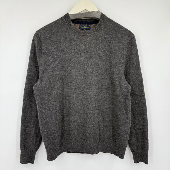 women Club Room Merino Blend Crewneck Charcoal Sweater M