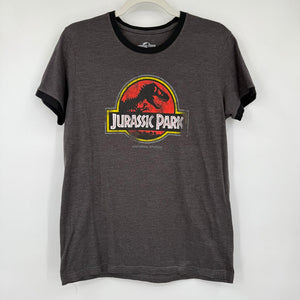 women Universal Studios Jurassic Park Graphic Tee Charcoal Black Knit Top M