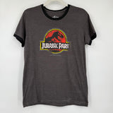 women Universal Studios Jurassic Park Graphic Tee Charcoal Black Knit Top M