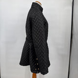 women Via Spiga Belted Quilted Black Coat XL