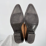 women Ferrante Leather Studded Booties Brown Shoes 6.5