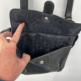 women Fossil Square Leather Crossbody Bkack Purse