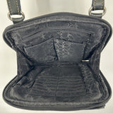 women Fossil Square Leather Crossbody Bkack Purse