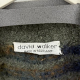 women David Walker Vintage Mohair Boucle Cardigan Olive Green Navy Blue Sweater S/M