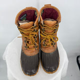 women L.L. Bean Vintage Leather Duck Boots Tan Brown Shoes 6