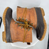 women L.L. Bean Vintage Leather Duck Boots Tan Brown Shoes 6