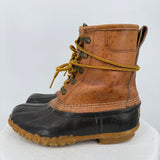women L.L. Bean Vintage Leather Duck Boots Tan Brown Shoes 6