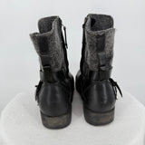 women Teva De La Vina Low Leather Boots Black Gray Shoes 7