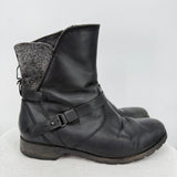 women Teva De La Vina Low Leather Boots Black Gray Shoes 7