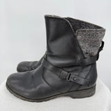 women Teva De La Vina Low Leather Boots Black Gray Shoes 7