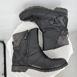 women Teva De La Vina Low Leather Boots Black Gray Shoes 7