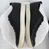 women Ecco Full Grain Leather Lace Up Sneaker Black Cream Shoes 7