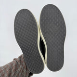 women Ecco Full Grain Leather Lace Up Sneaker Black Cream Shoes 7