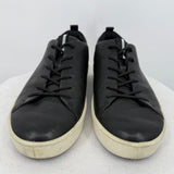 women Ecco Full Grain Leather Lace Up Sneaker Black Cream Shoes 7
