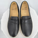 women Dansko Josephine Leather Loafer Black Cream Shoes 38/7