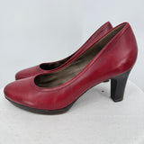 women Tamaris Leather Pumps Red Shoes 38/7