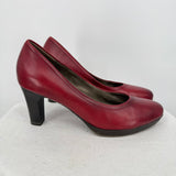 women Tamaris Leather Pumps Red Shoes 38/7
