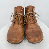 women Duluth Trading Co. Andina Leather Ankle Boots Brown Shoes 8