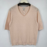 women Ella Moss NWOT Textured Short Sleeve Apricot Sweater M