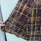 women Torrid NWT Sequined Flare Black Gold Red Skirt 0/L