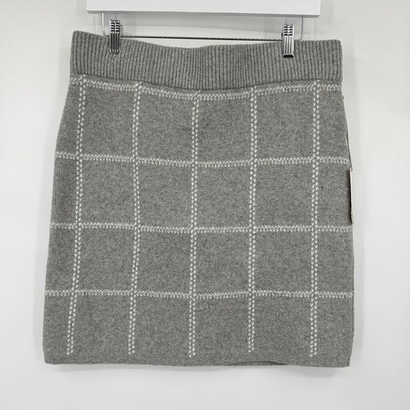 women A New Day NWT Checkered Sweater Gray White Skirt XL