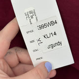 women Unique Vintage NWT Peplum Pencil Burgundy Skirt XL