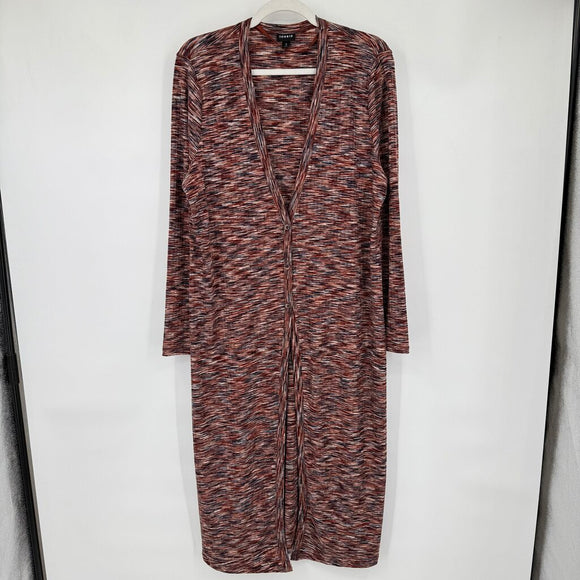 women Torrid Maxi Topper Blue Red Orange Knit Top 0/L