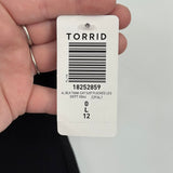 women Torrid NWT Flocked Leg Cat Suit Black Jumpsuit/Romper 0/L