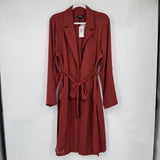 women Torrid NWT Belted Trench Topper Rust Brown Woven Top 0/L